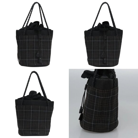 BURBERRY Nova Check Hand Bag Canvas Navy Auth JB069 - Picture 2 of 15